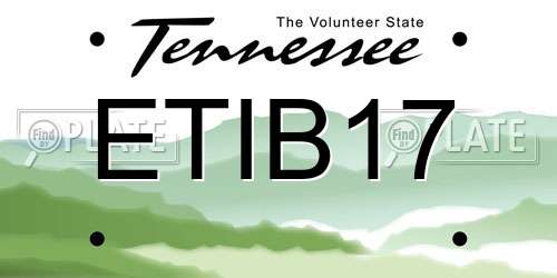 ETIB17 Tennessee License Plate