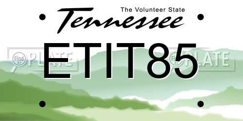 ETIT85 Tennessee License Plate