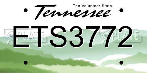 ETS3772 Tennessee License Plate