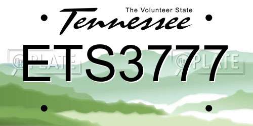 ETS3777 Tennessee License Plate