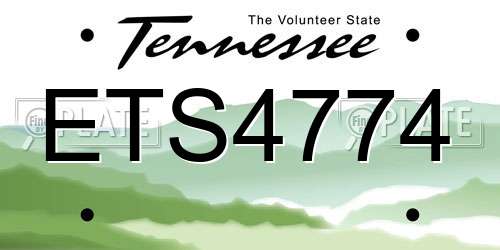 ETS4774 Tennessee License Plate