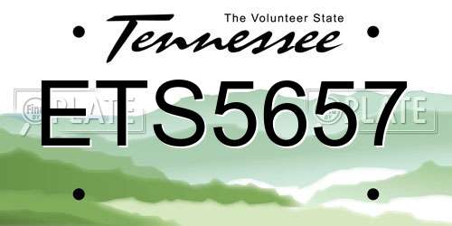 ETS5657 Tennessee License Plate
