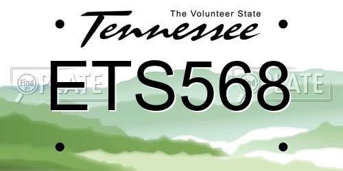 ETS568 Tennessee License Plate