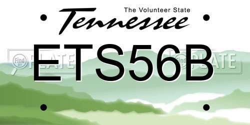 ETS56B Tennessee License Plate