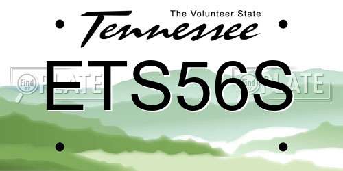 ETS56S Tennessee License Plate
