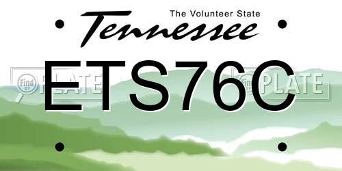 ETS76C Tennessee License Plate