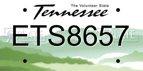 ETS8657 Tennessee License Plate