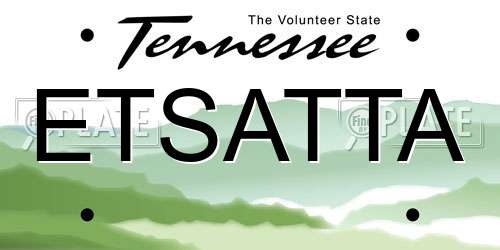 ETSATTA Tennessee License Plate