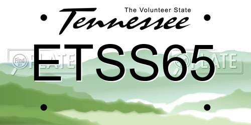 ETSS65 Tennessee License Plate