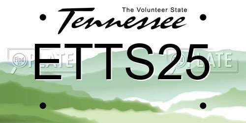 ETTS25 Tennessee License Plate