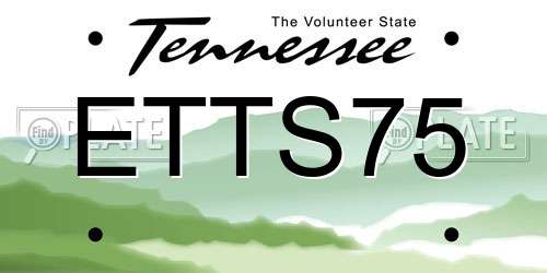 ETTS75 Tennessee License Plate