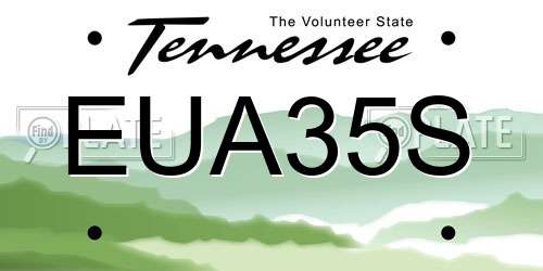 EUA35S Tennessee License Plate