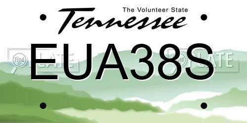 EUA38S Tennessee License Plate