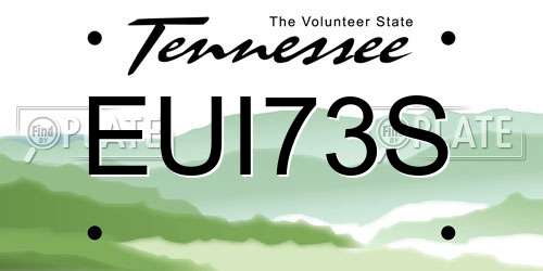 EUI73S Tennessee License Plate