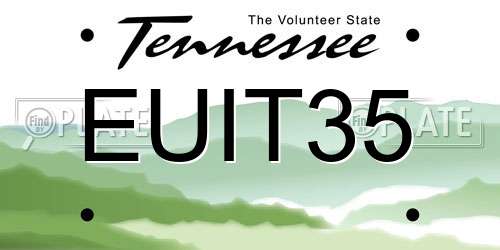 EUIT35 Tennessee License Plate