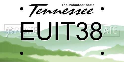 EUIT38 Tennessee License Plate
