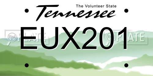 EUX201 Tennessee License Plate