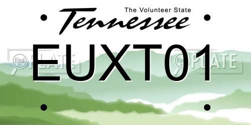 EUXT01 Tennessee License Plate