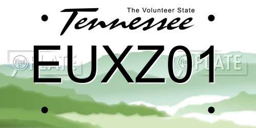 EUXZ01 Tennessee License Plate