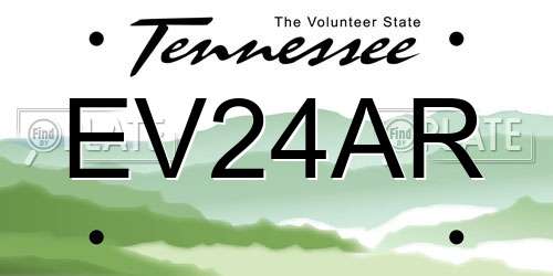 EV24AR Tennessee License Plate