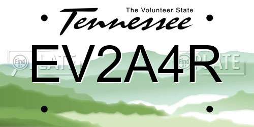 EV2A4R Tennessee License Plate
