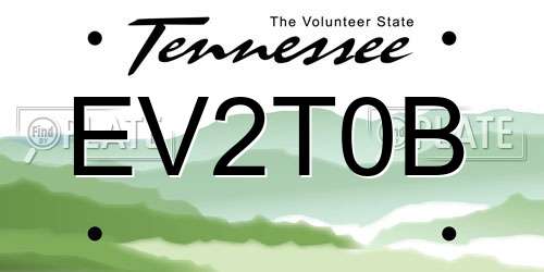 EV2T0B Tennessee License Plate