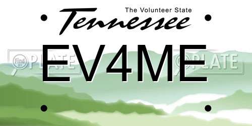 EV4ME Tennessee License Plate