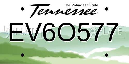 EV6O577 Tennessee License Plate