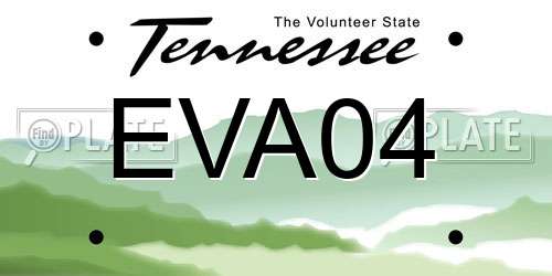 EVA04 Tennessee License Plate