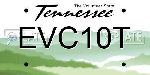EVC10T Tennessee License Plate