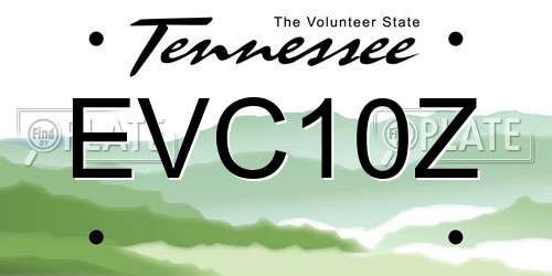 EVC10Z Tennessee License Plate