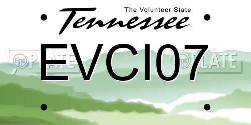 EVCI07 Tennessee License Plate