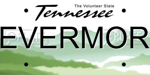 EVERMOR Tennessee License Plate