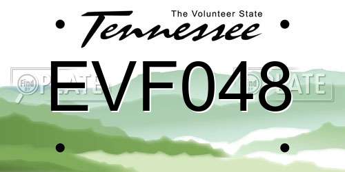 EVF048 Tennessee License Plate