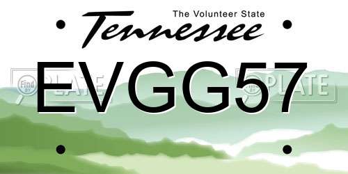 EVGG57 Tennessee License Plate
