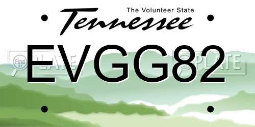 EVGG82 Tennessee License Plate