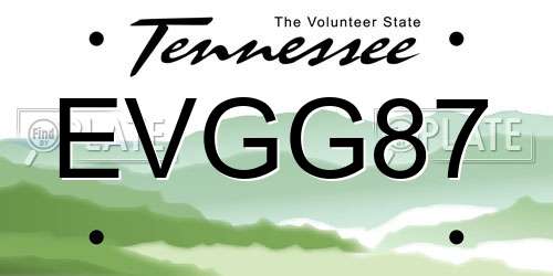 EVGG87 Tennessee License Plate