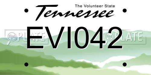 EVI042 Tennessee License Plate