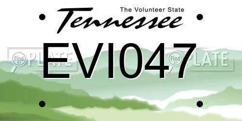 EVI047 Tennessee License Plate