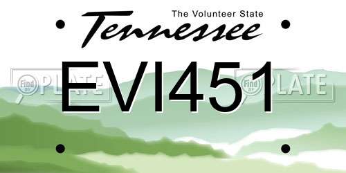 EVI451 Tennessee License Plate