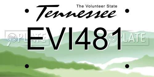 EVI481 Tennessee License Plate
