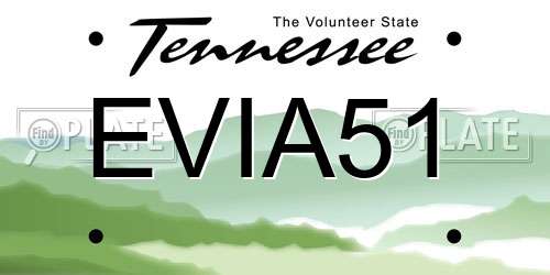 EVIA51 Tennessee License Plate
