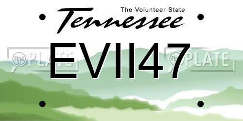 EVII47 Tennessee License Plate