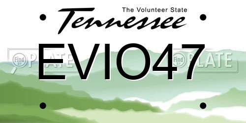 EVIO47 Tennessee License Plate