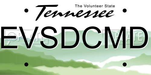 EVSDCMD Tennessee License Plate