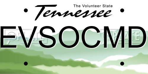 EVSOCMD Tennessee License Plate