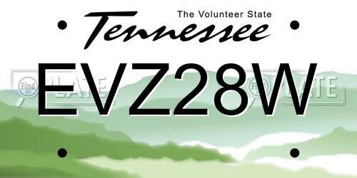 EVZ28W Tennessee License Plate