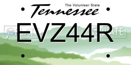 EVZ44R Tennessee License Plate