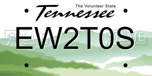 EW2T0S Tennessee License Plate