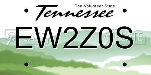 EW2Z0S Tennessee License Plate